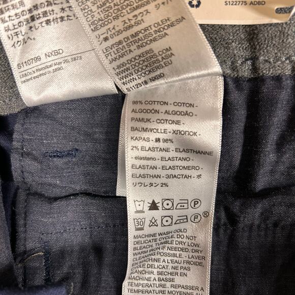 NWT Dockers Khakis Men's 34x34 Blue Slim Fit Flex Comfort Iron Free Dress Pants - Picture 6 of 12